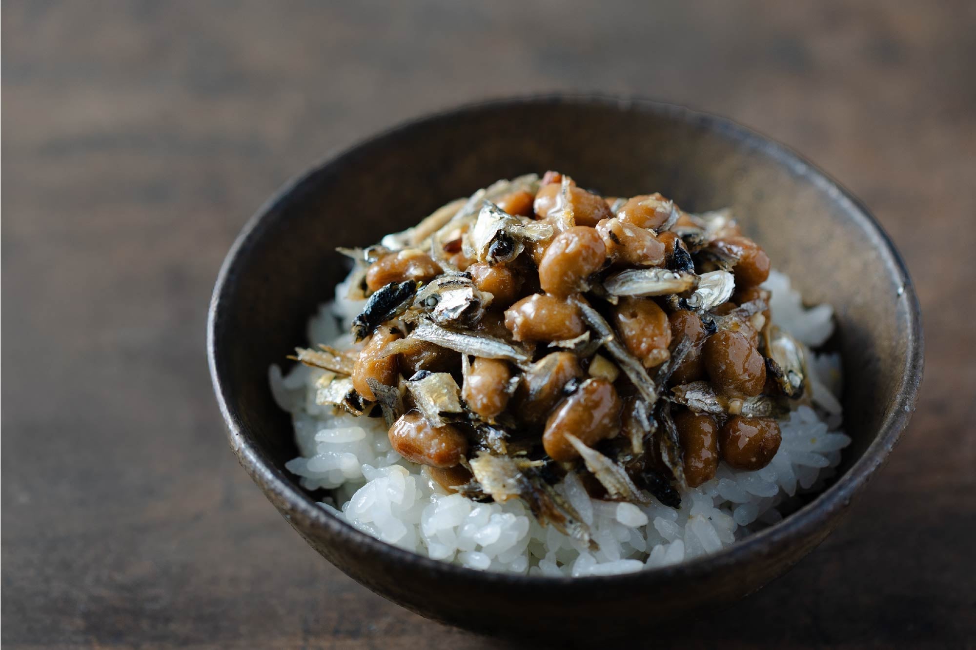 いりことナッツの納豆ごはん