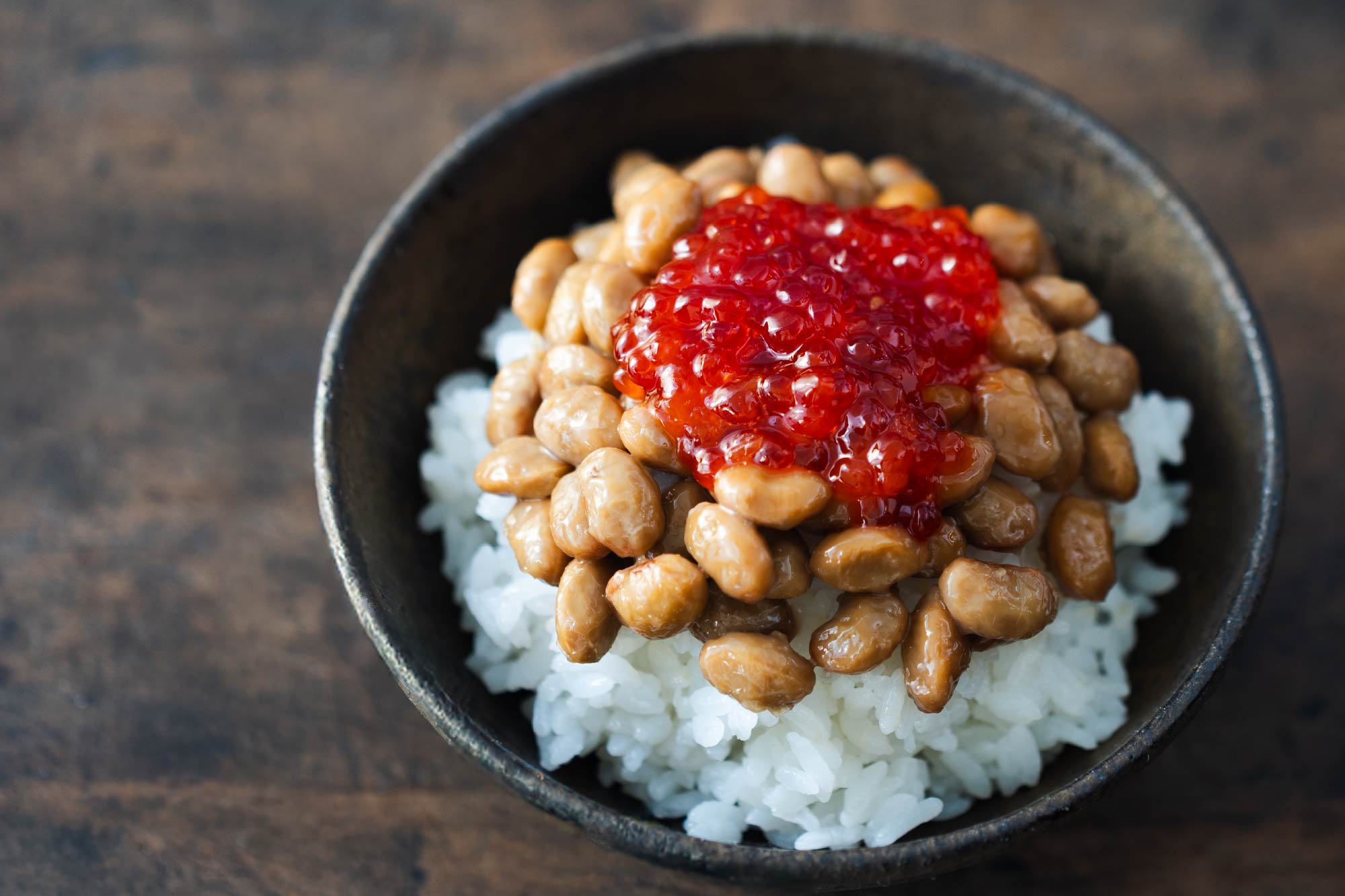 筋子×納豆ごはん（所要1分）