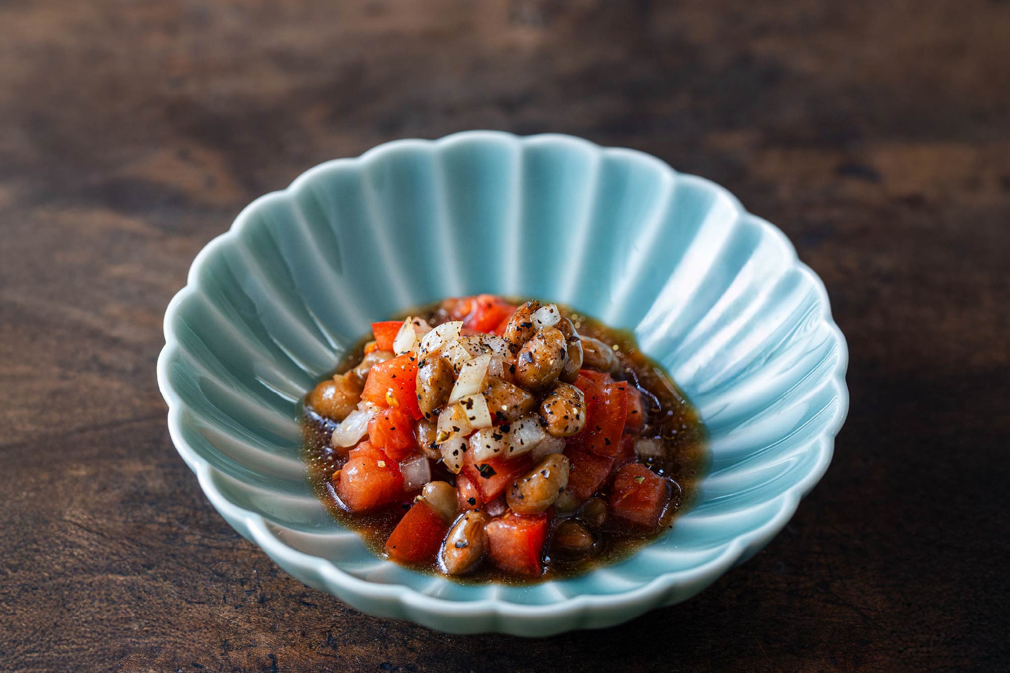 トマトとバルサミコ酢の納豆あえ（所要10分）
